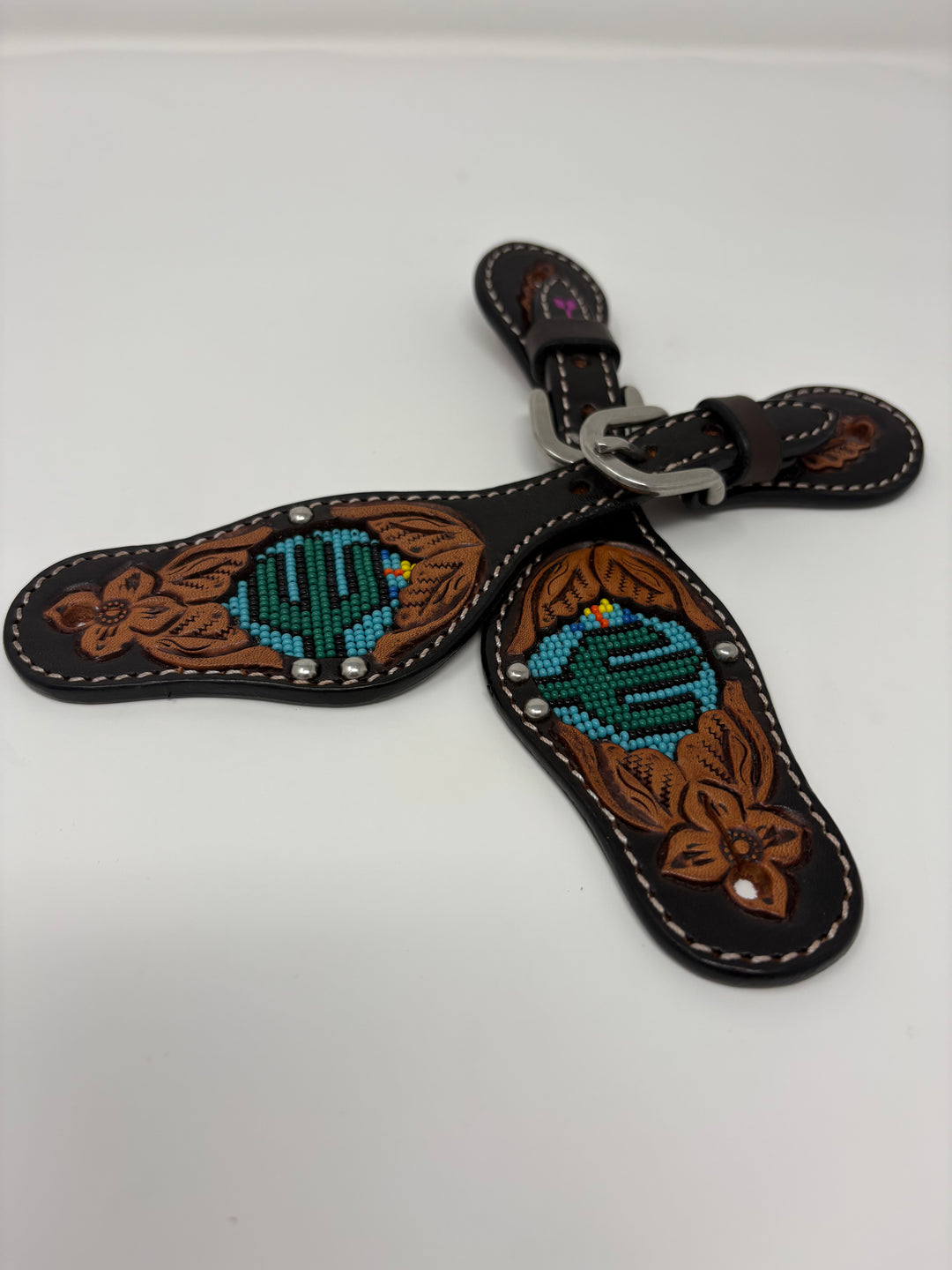 KIDS Rafter T Ranch Beaded Cactus Spur Straps