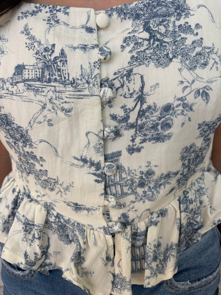 Ivory Garden Square Neck Crop Tank*