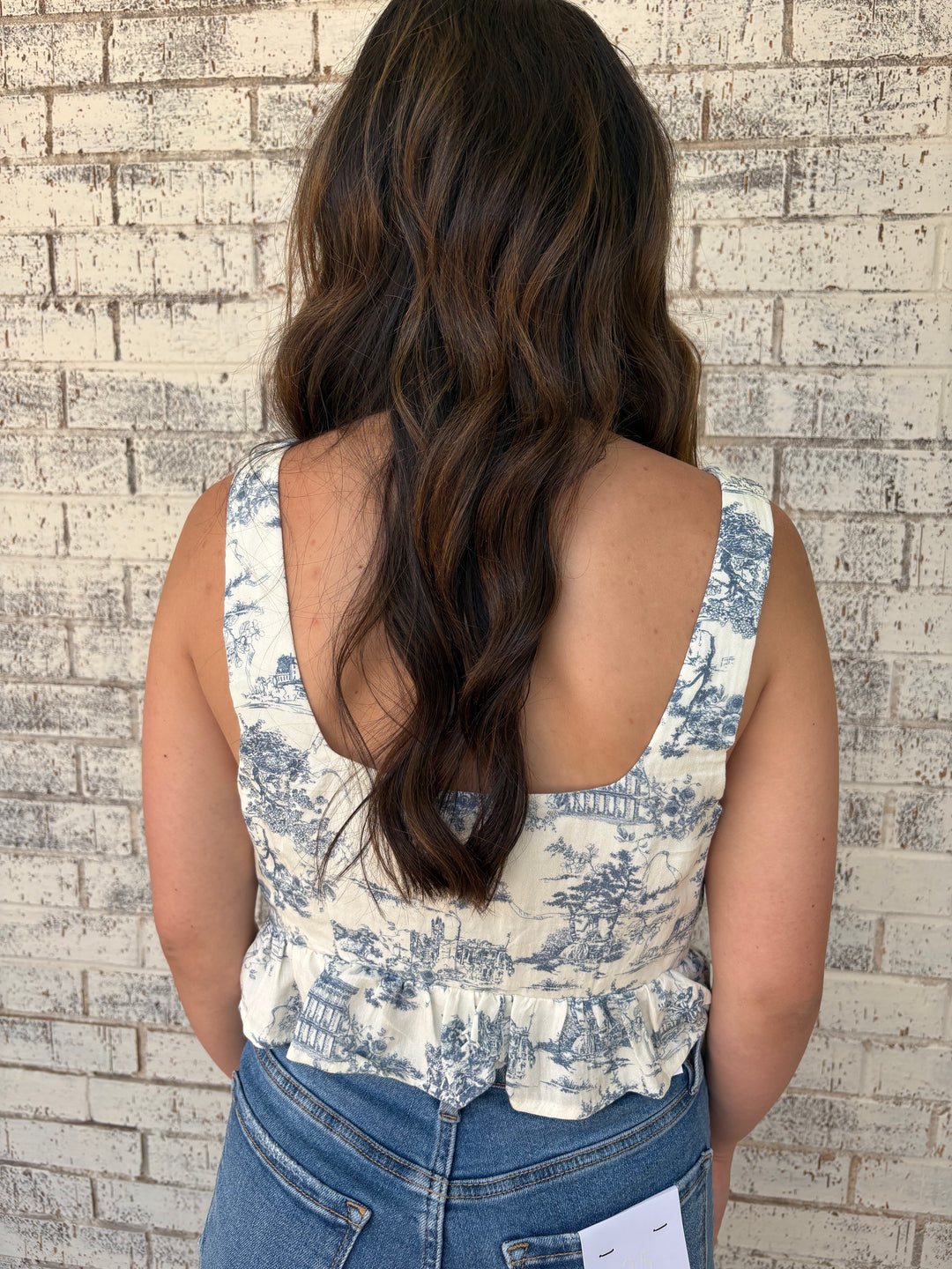 Ivory Garden Square Neck Crop Tank*