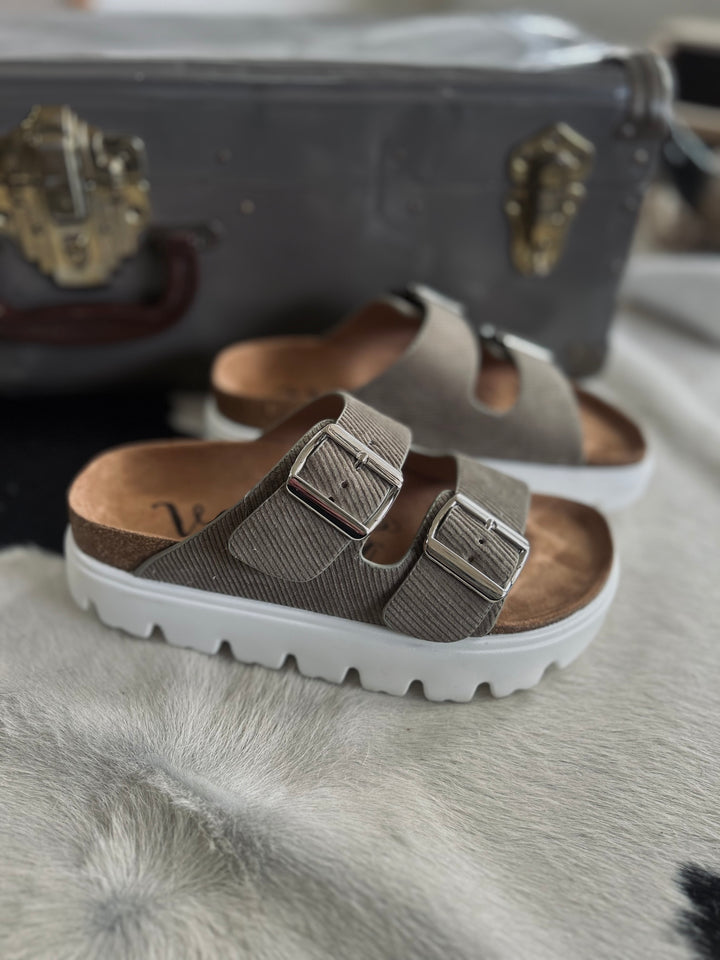 Jazmin Taupe Platform Sandals