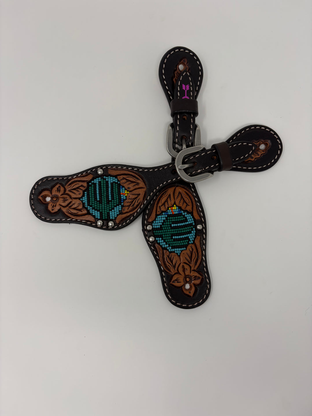 KIDS Rafter T Ranch Beaded Cactus Spur Straps