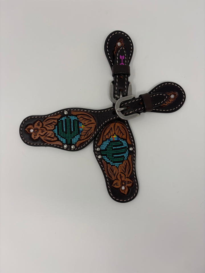 KIDS Rafter T Ranch Beaded Cactus Spur Straps