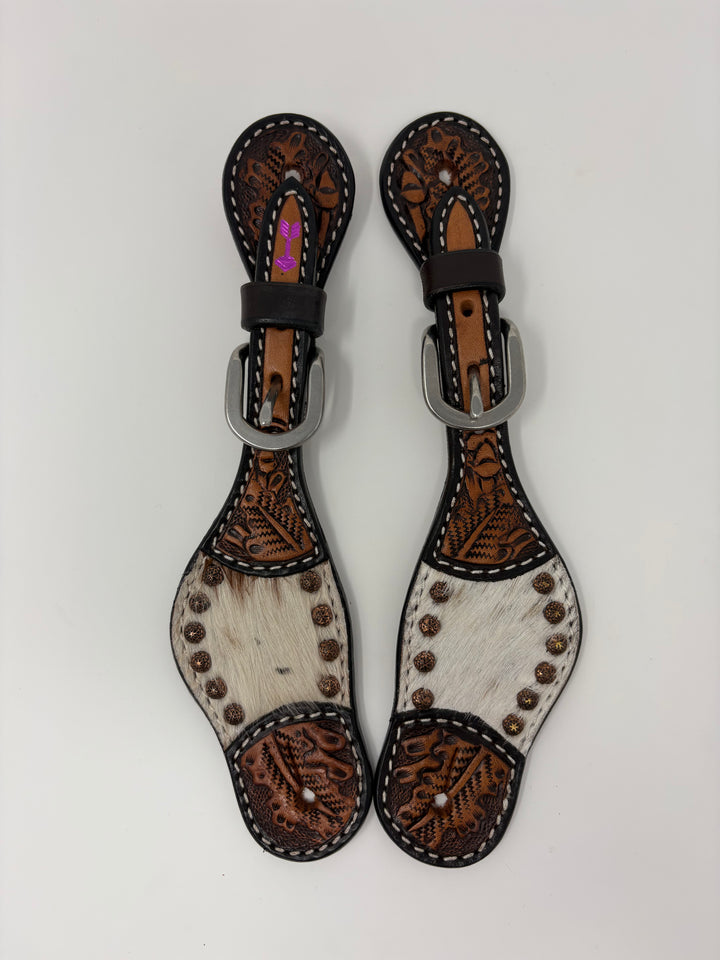 KIDS Rafter T Ranch Hair on Hide Two Tone Spur Straps