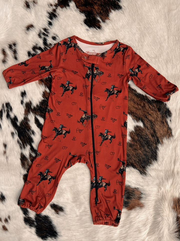 Kid's Vintage Bronc Red Jumpsuit | gussieduponline