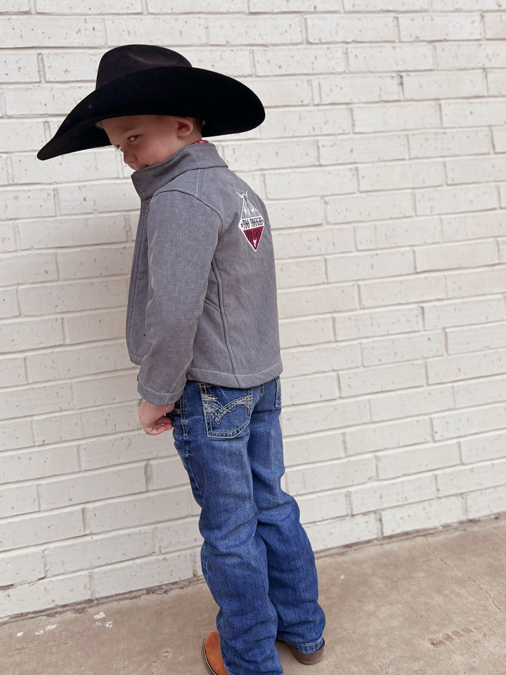 Kids Cowboy Hardware Grey Too Tough To Cry Jacket | gussieduponline