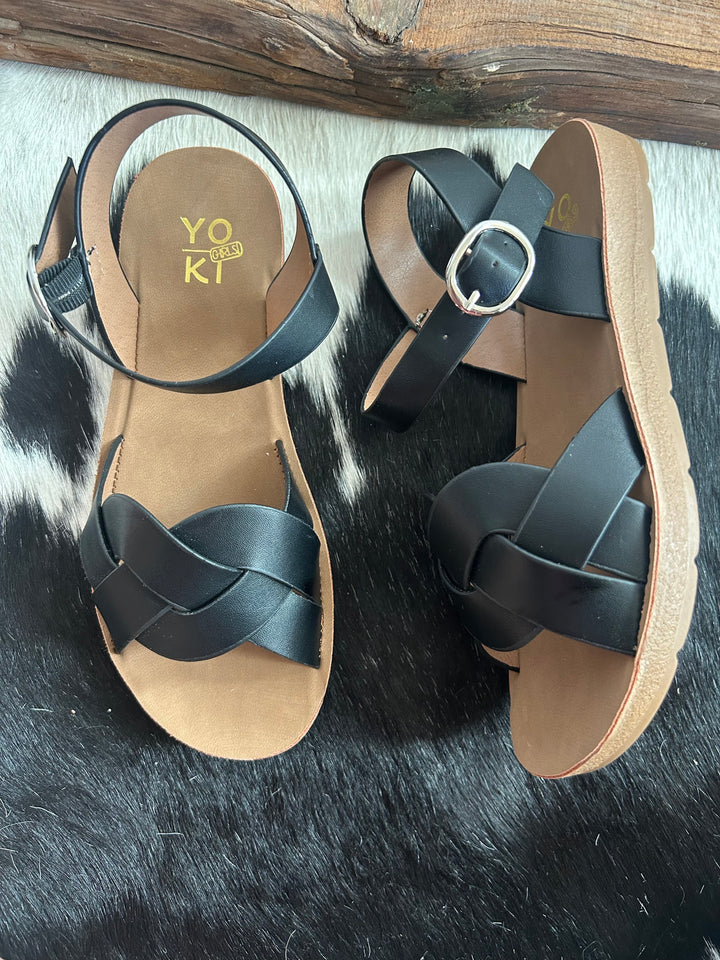 Kids Leather Braided Sandals-3 Colors