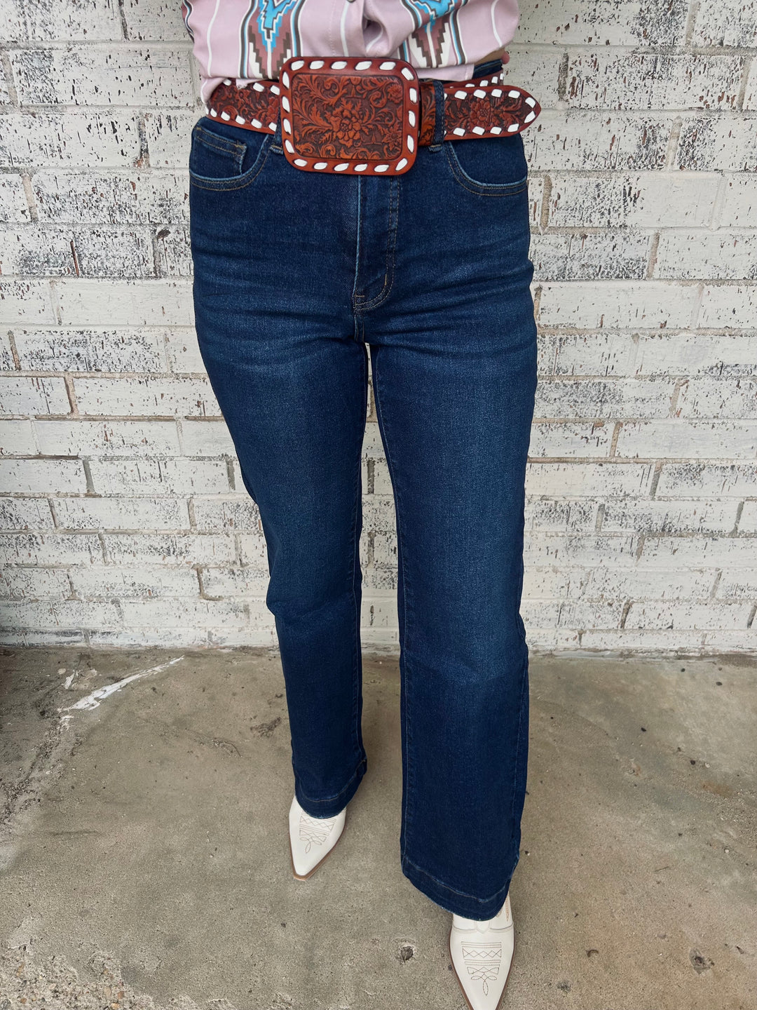 L&B Dark Wash High Rise Slim Trouser Jeans