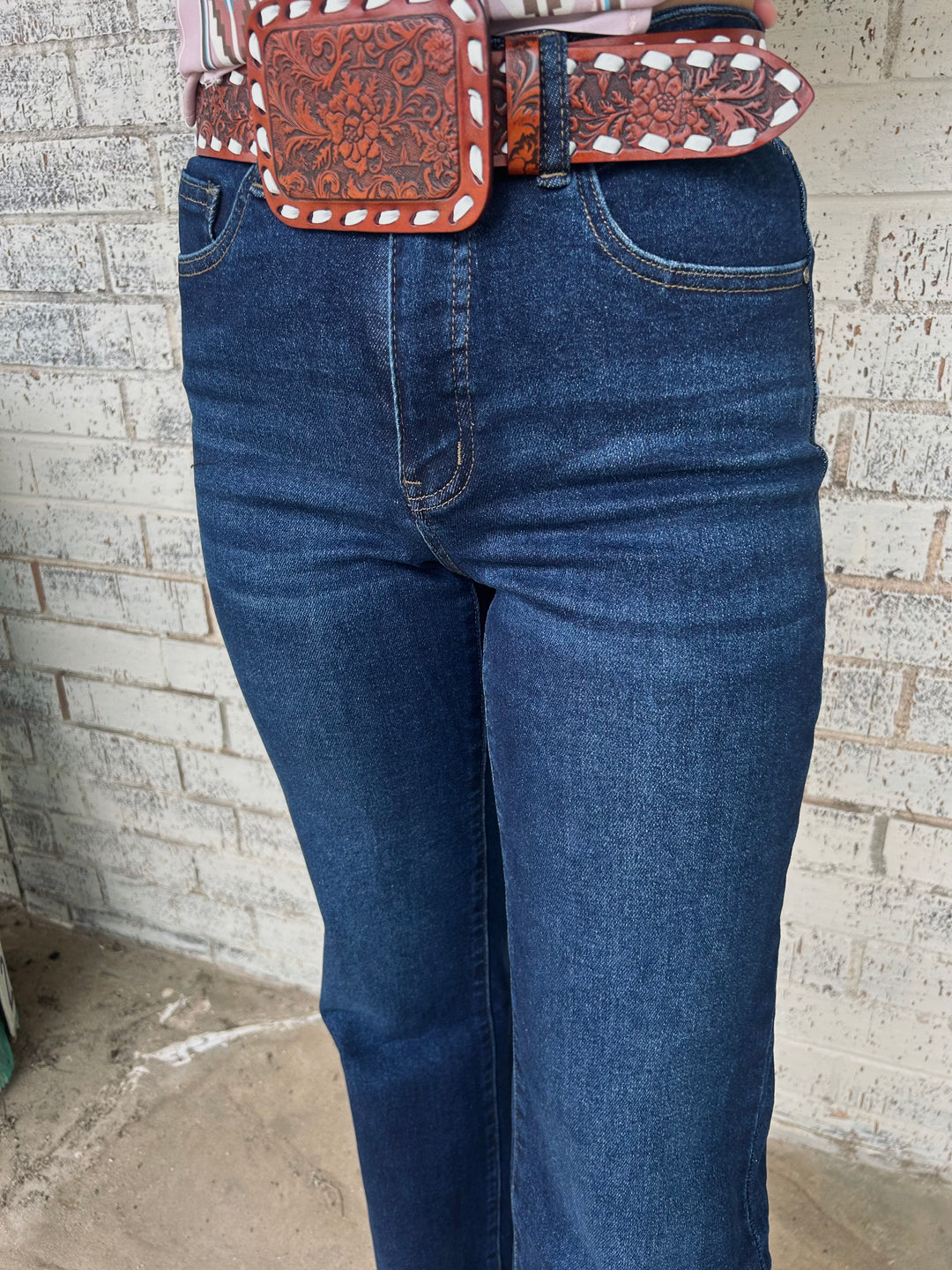 L&B Dark Wash High Rise Slim Trouser Jeans