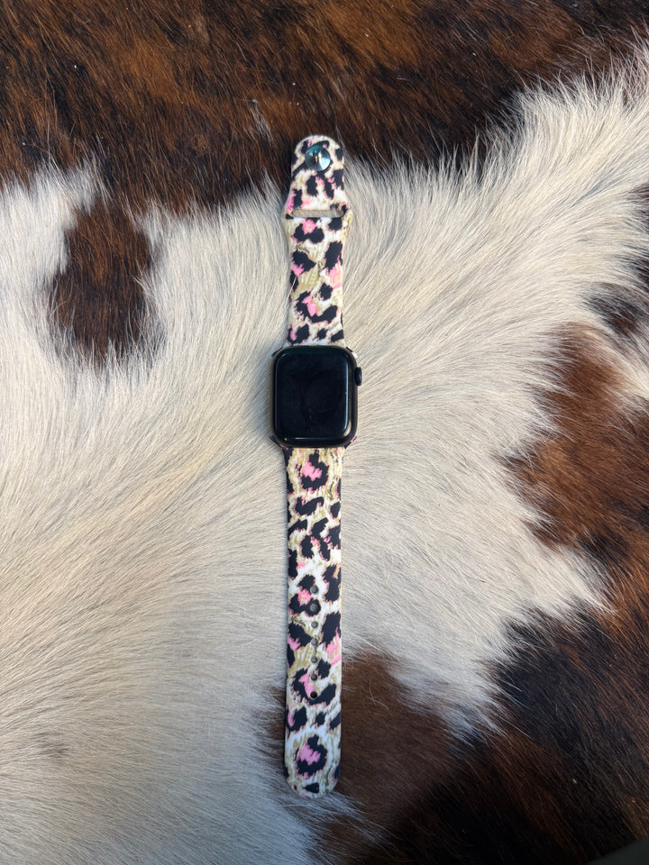 Leopard Print Silicone Apple Watch Band