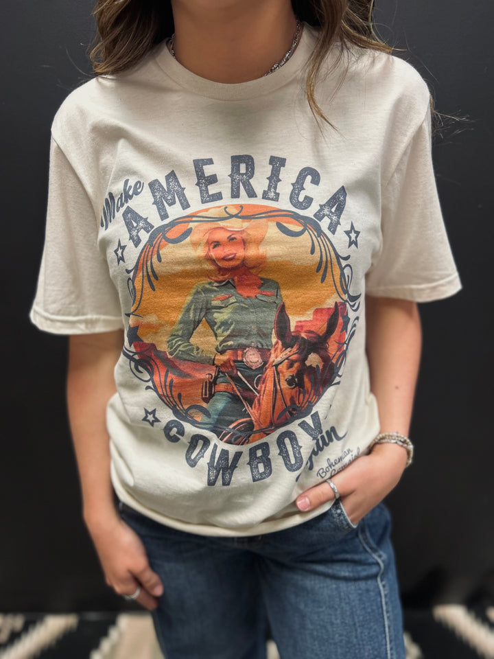 Make American Cowboy Again Vintage Tee