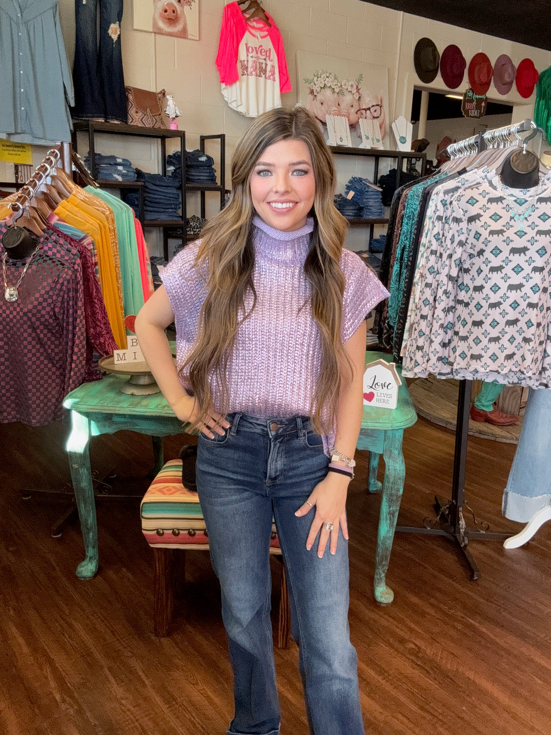 Metallic Foil Sweater Top- 3 Colors*