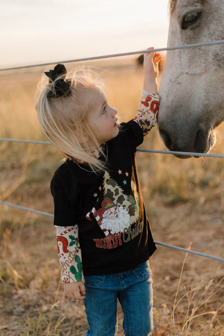 KIDS Sterling Kreek Howdy Santa Tee