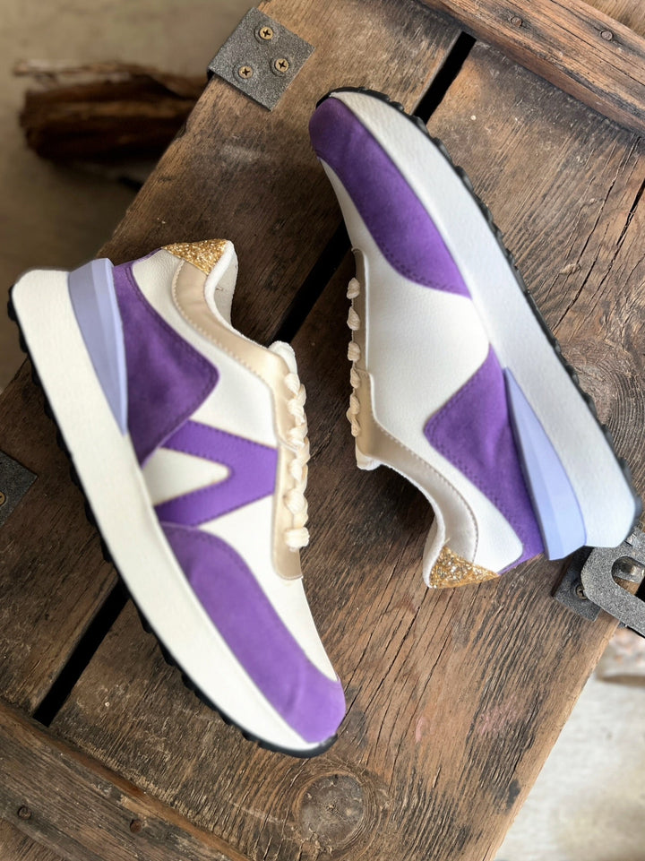 Nova Purple Glitter Sneakers | gussieduponline