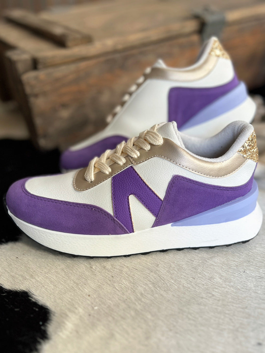 Nova Purple Glitter Sneakers | gussieduponline
