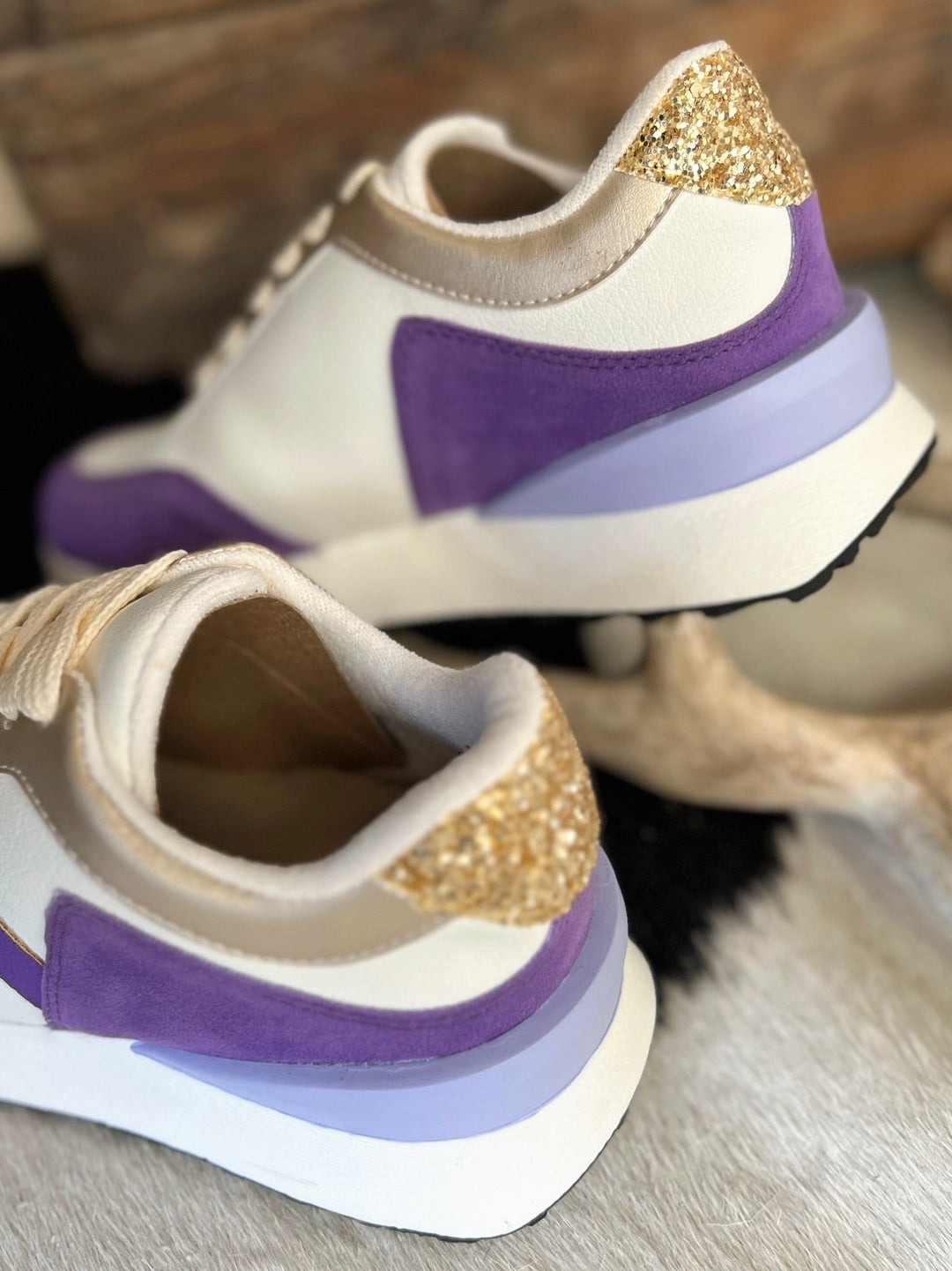 Nova Purple Glitter Sneakers | gussieduponline