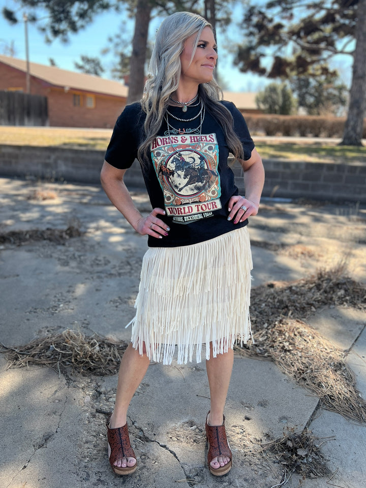 Origami Fringe Lightweight Skirt - 2 Colors*