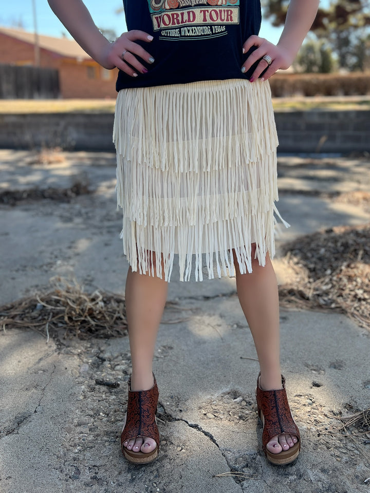 Origami Fringe Lightweight Skirt - 2 Colors*