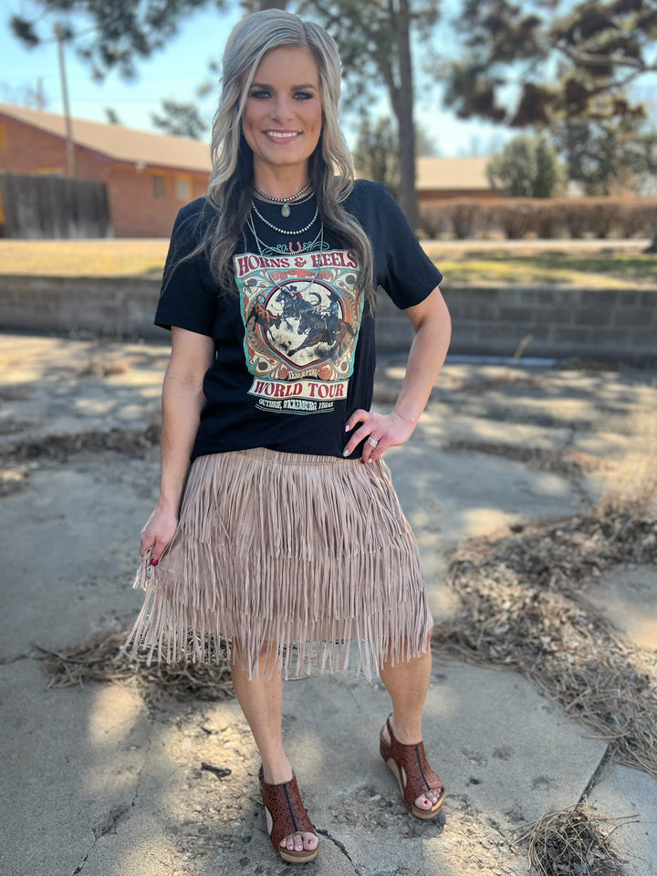 Origami Fringe Lightweight Skirt - 2 Colors*