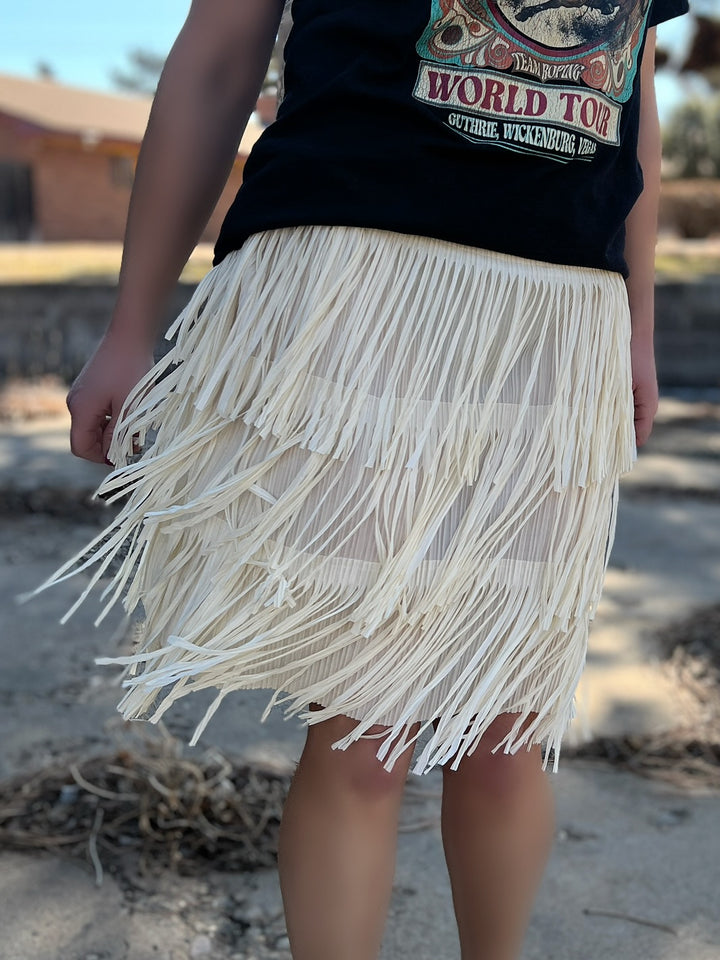 Origami Fringe Lightweight Skirt - 2 Colors*
