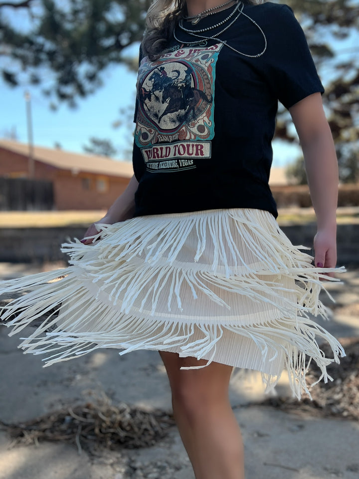 Origami Fringe Lightweight Skirt - 2 Colors*