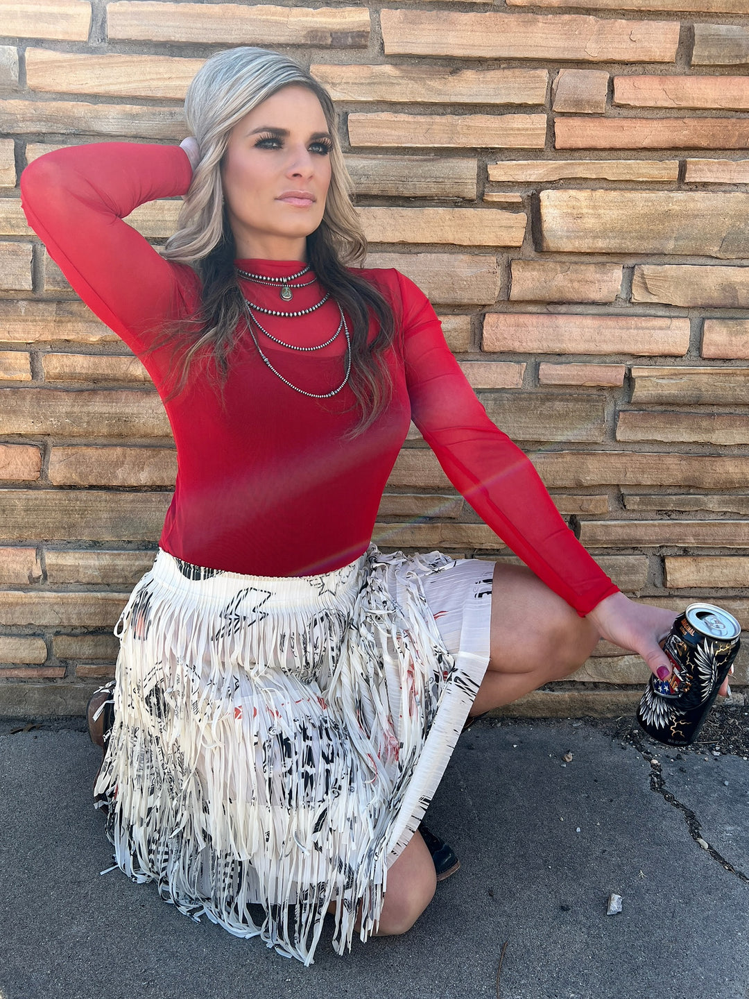 Origami Rock N Roll Lightweight Fringe Skirt*