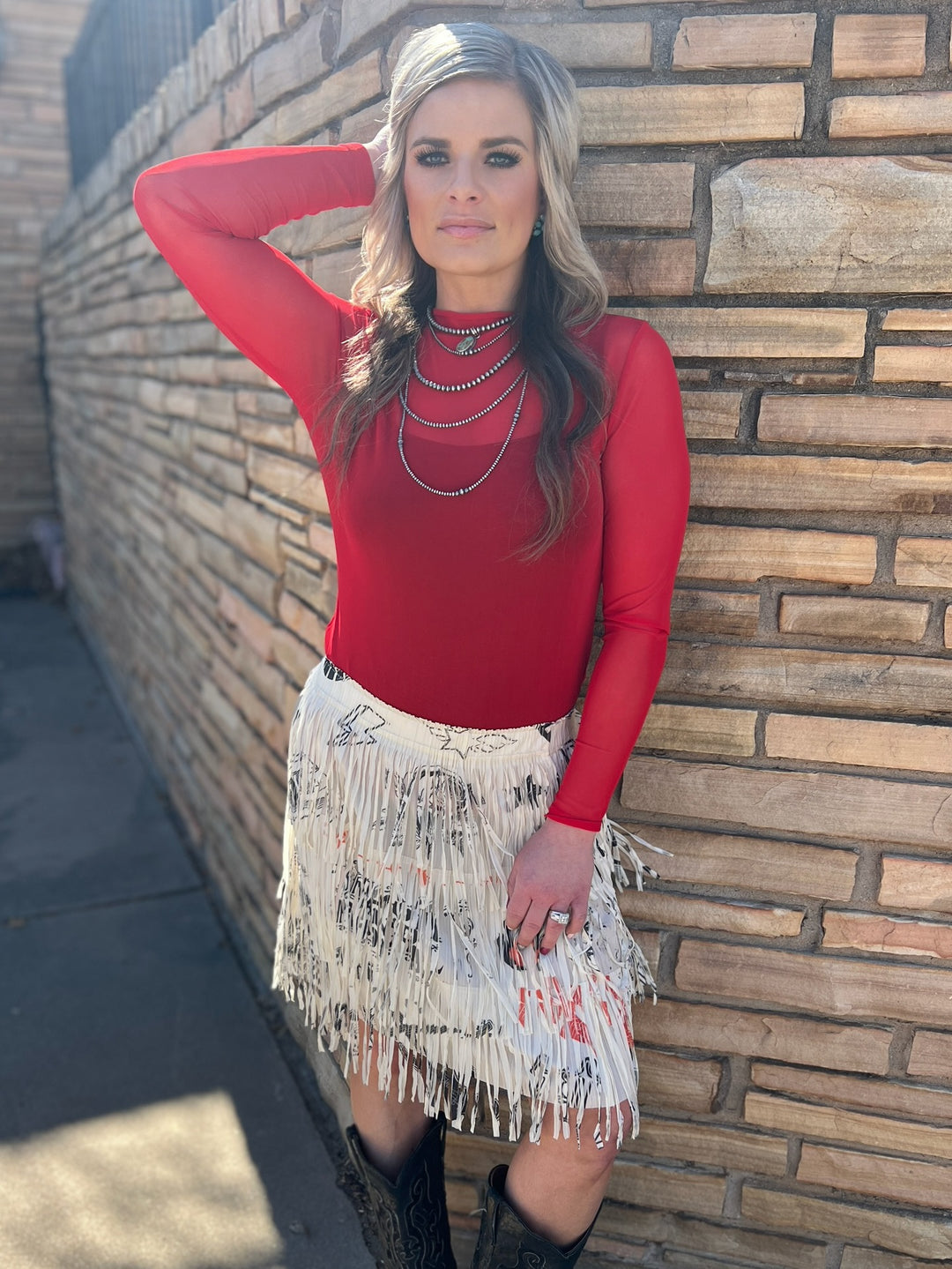 Origami Rock N Roll Lightweight Fringe Skirt*