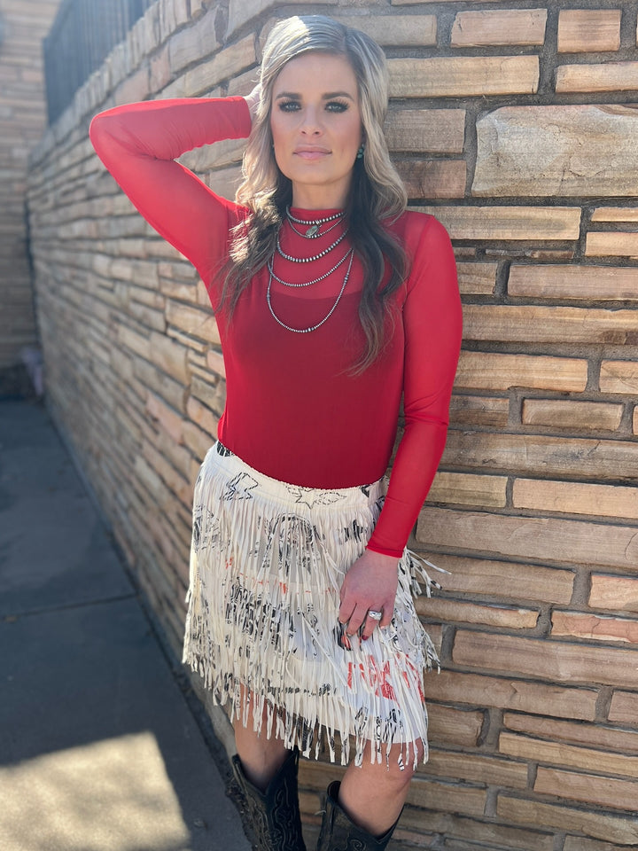 Origami Rock N Roll Lightweight Fringe Skirt*