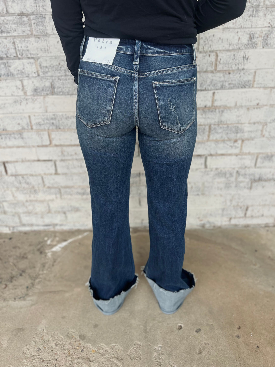 Petra Mid Rise Relaxed Flare w/ Cuffed Hem*