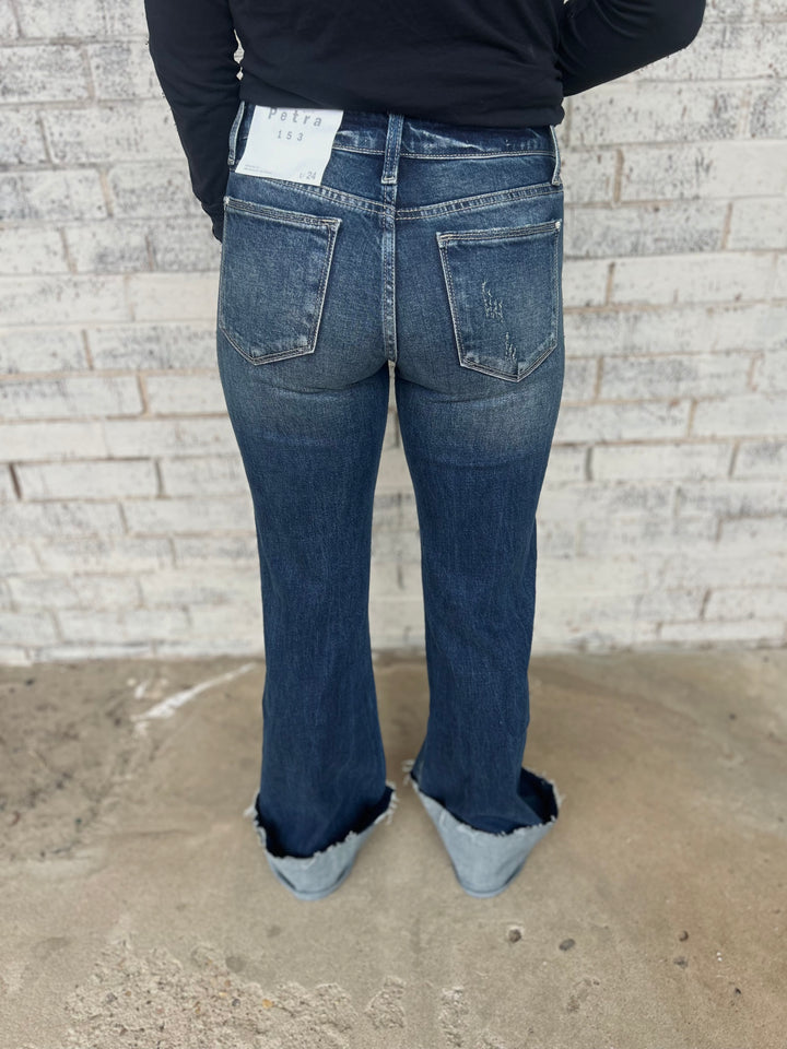 Petra Mid Rise Relaxed Flare w/ Cuffed Hem*