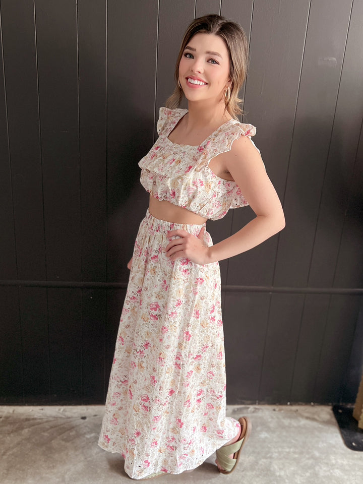 Poshly Elegant Floral Cut Out Top*