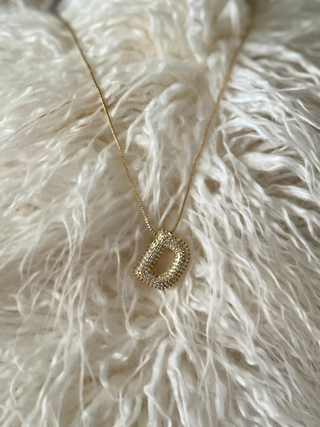 Rhinestone Bubble Letter Necklace | gussieduponline