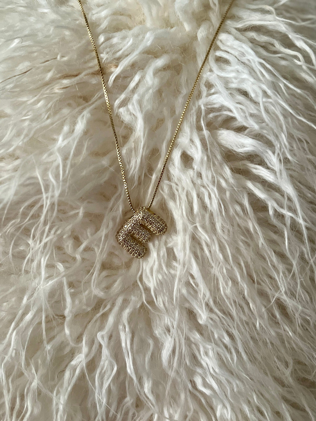 Rhinestone Bubble Letter Necklace | gussieduponline