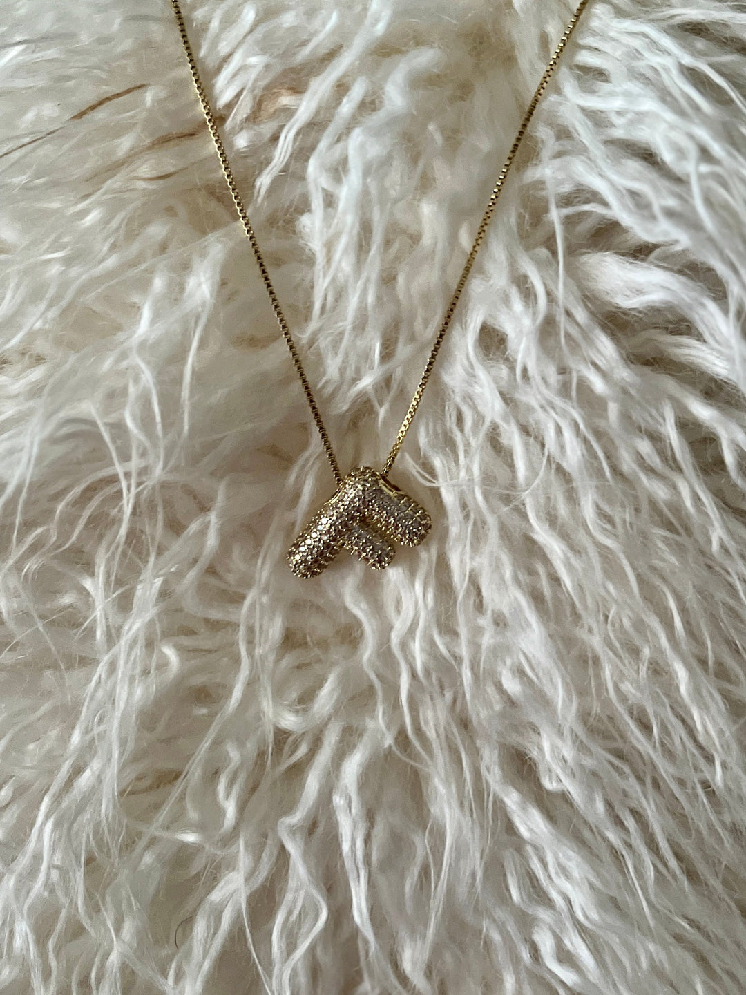 Rhinestone Bubble Letter Necklace | gussieduponline