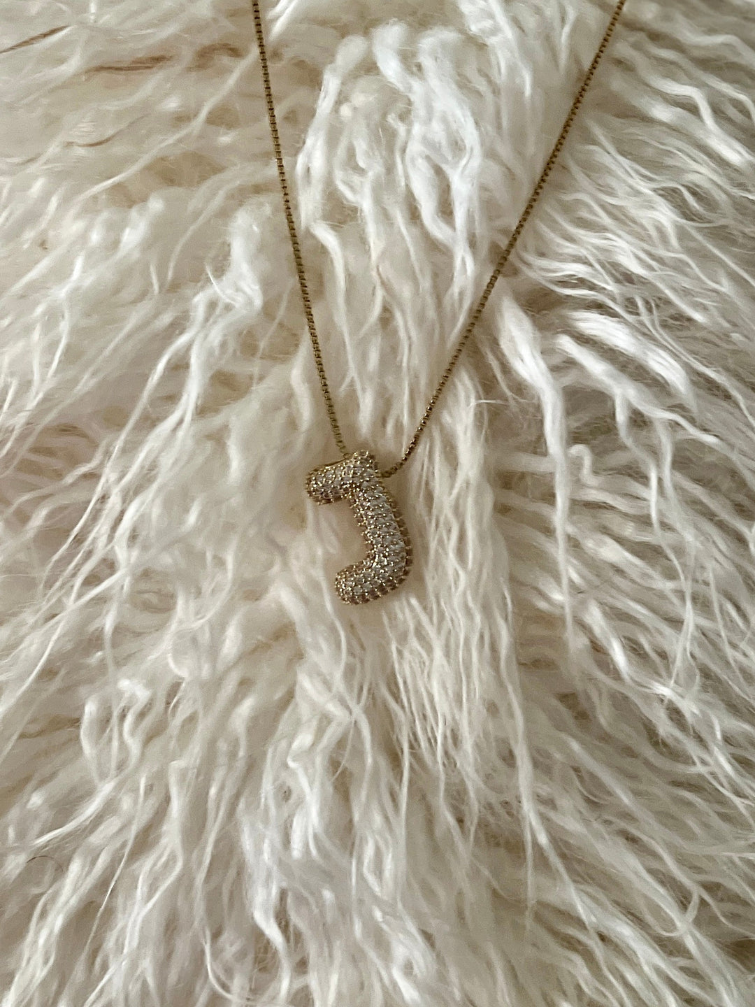 Rhinestone Bubble Letter Necklace | gussieduponline