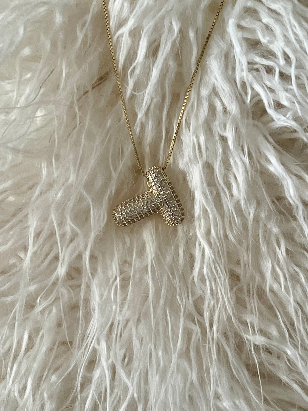 Rhinestone Bubble Letter Necklace | gussieduponline