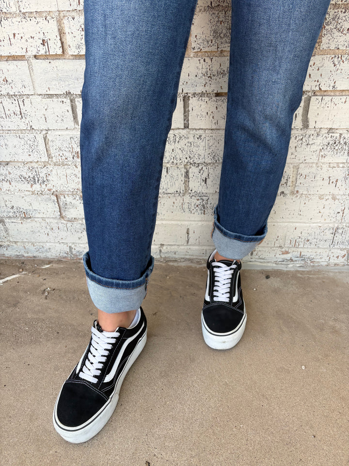 Risen High Rise Ankle Straight Jeans