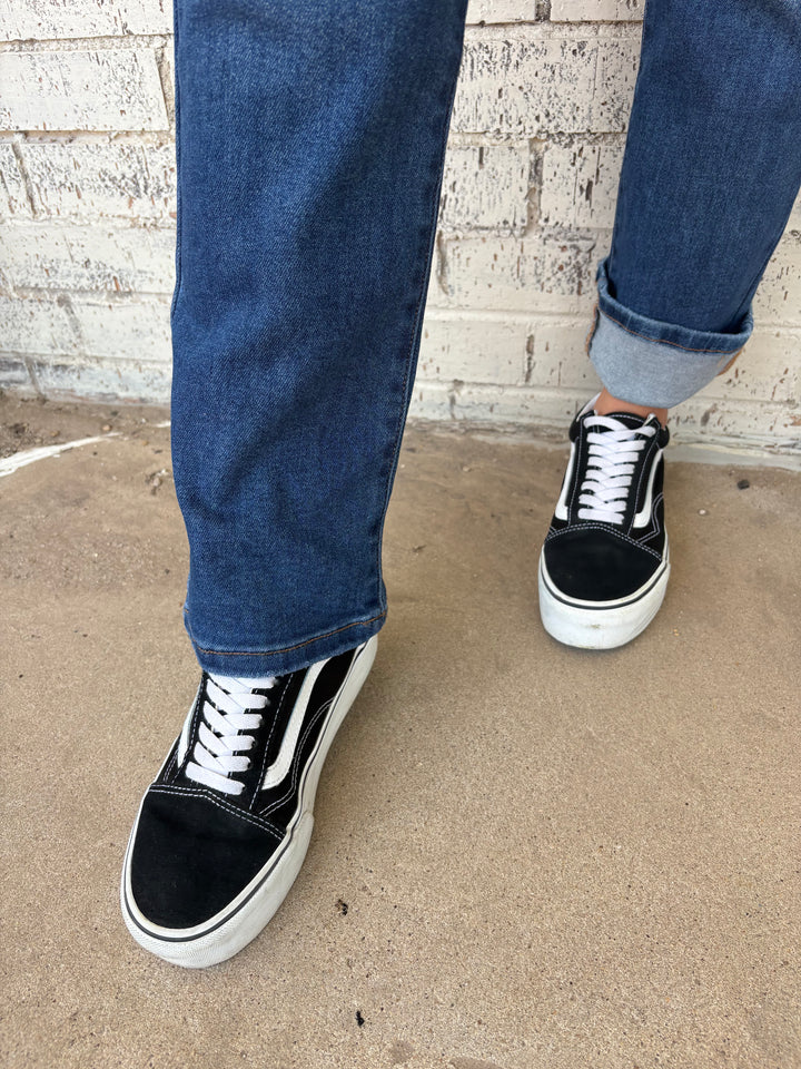 Risen High Rise Ankle Straight Jeans