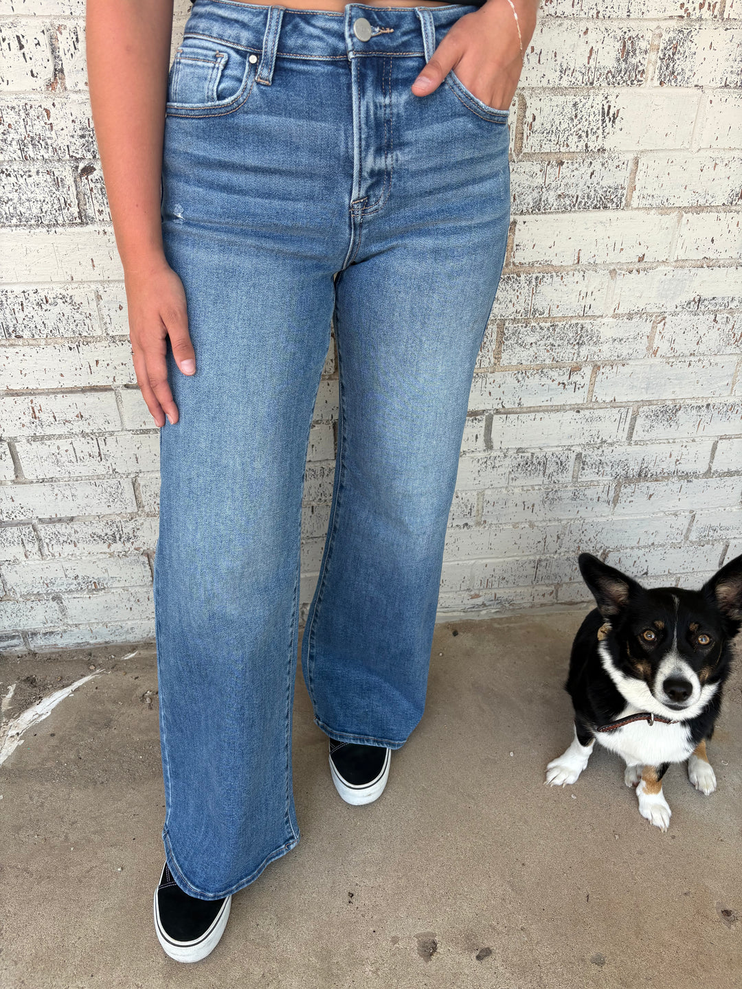 Risen High Rise Wide Leg Jean