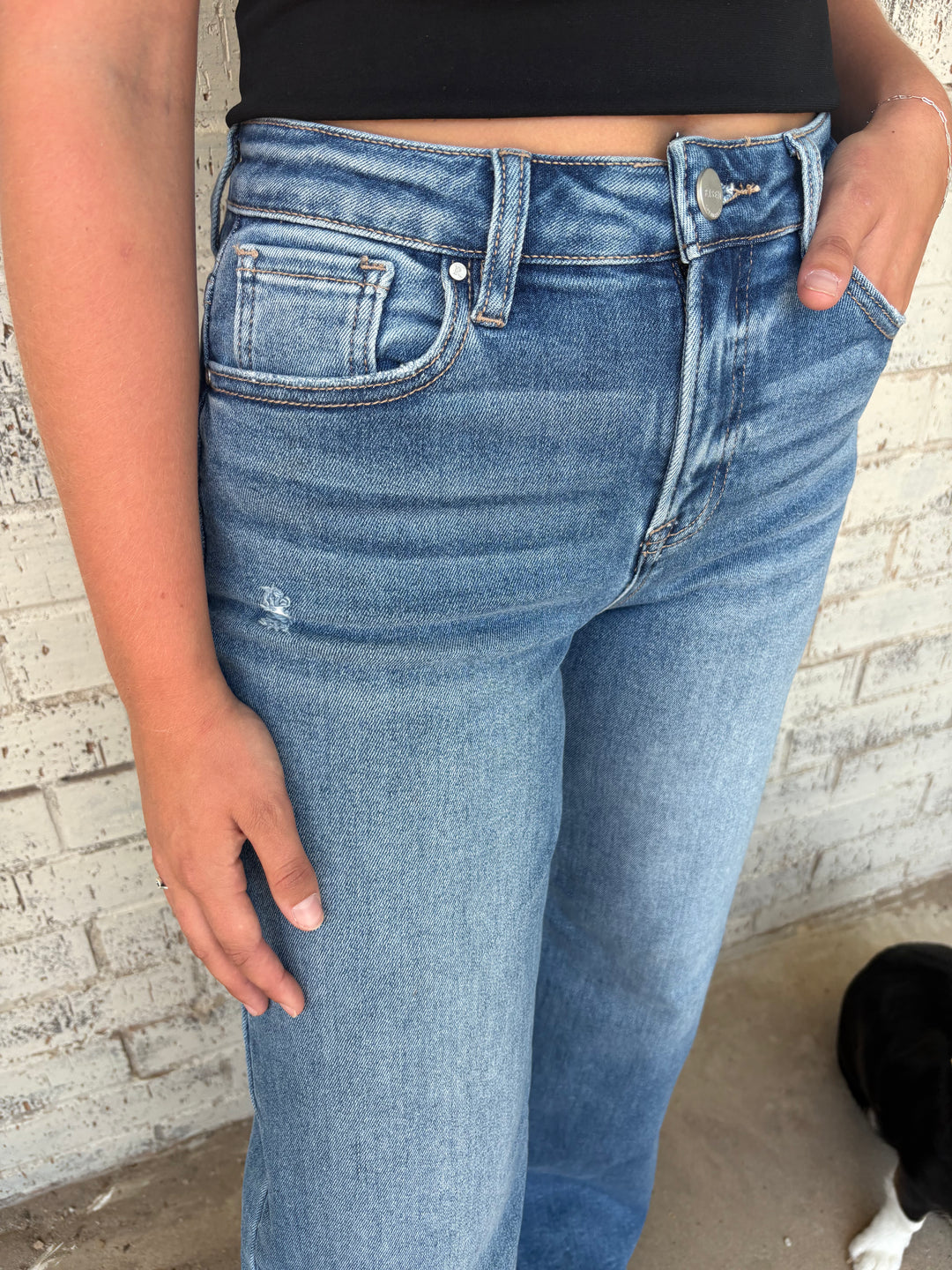 Risen High Rise Wide Leg Jean