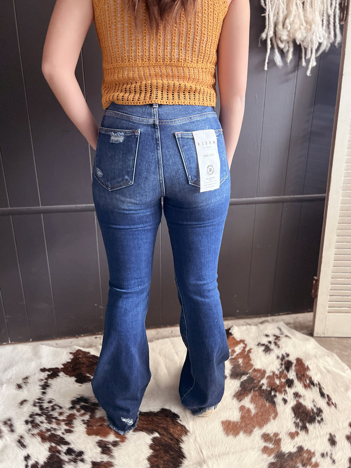 Risen Lightly Distressed Bootcut Jeans