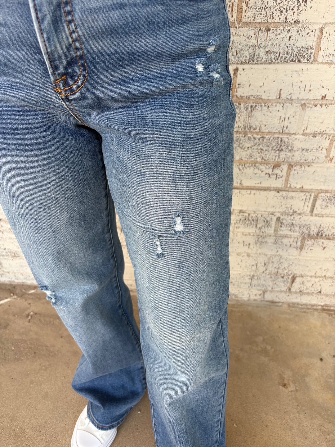 Risen Tummy Control High Rise Wide Leg Jeans