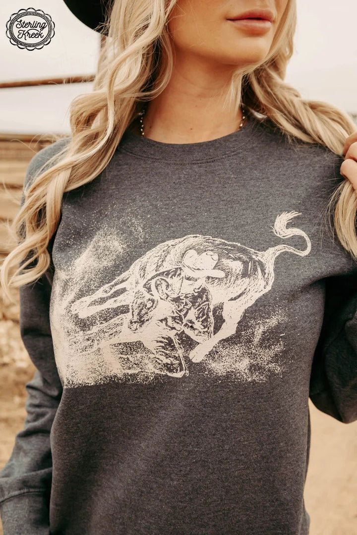 PLUS Steer Wrestler Sweatshirt | gussieduponline
