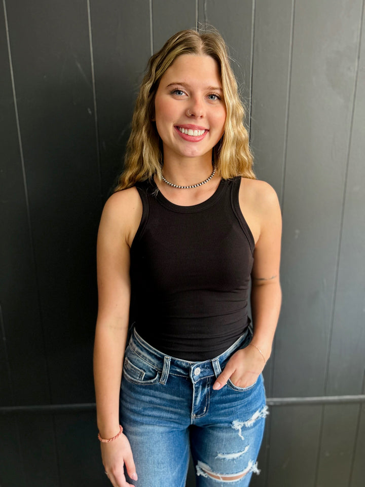 Scoop Neck Ribbed Butter Soft Tank - 2 Colors