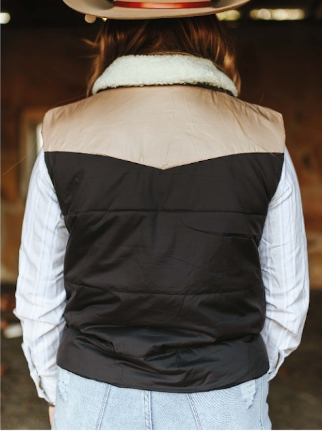 L&B Black & Brown Puffer Vest