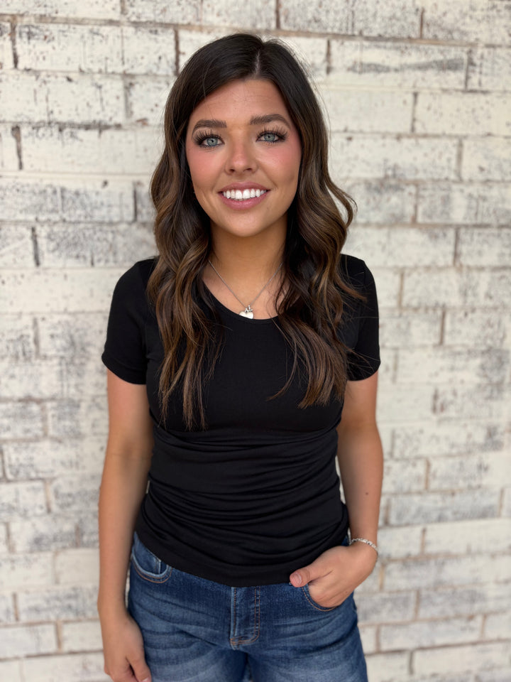 Seamless Round Neck Short Sleeve Top - 5 Colors