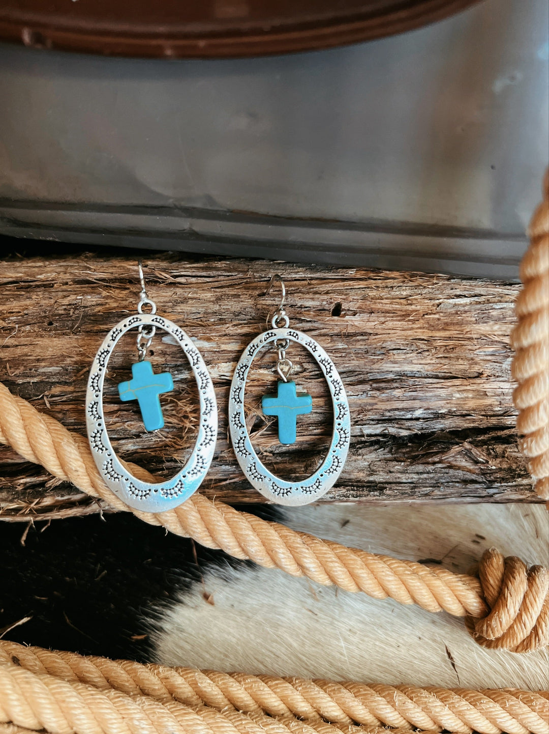 Silver Cross Concho Earrings | gussieduponline
