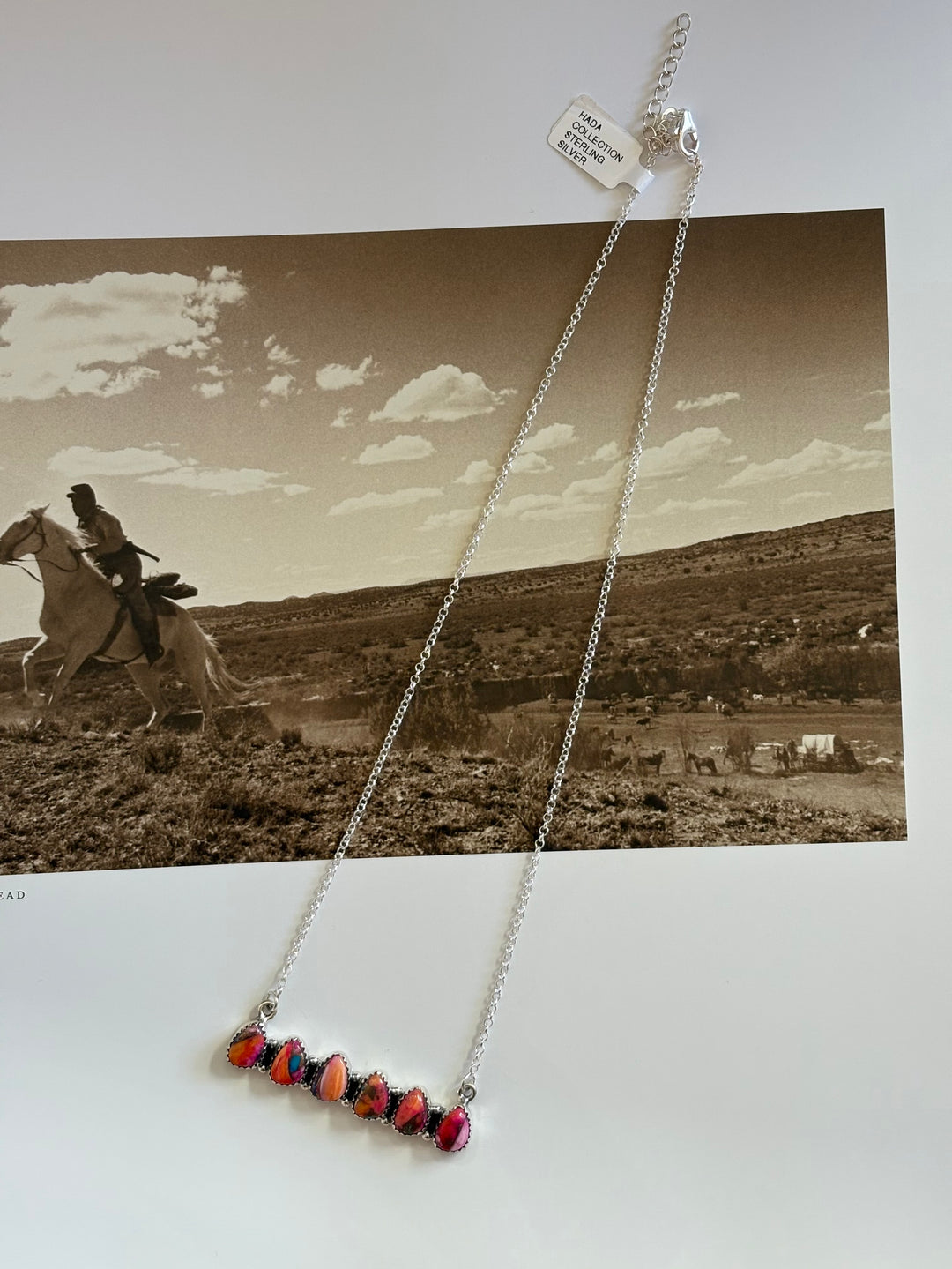 Spiny Dahlia Cluster Bar Sterling Silver Hada Necklace