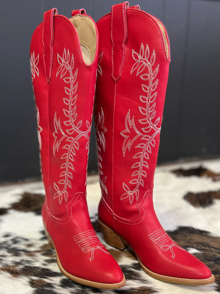 Stella Red Bow Toe Boots