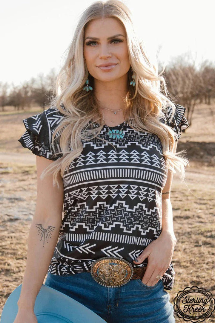 Plus Size Sterling Kreek Tribal Queen Top | gussieduponline