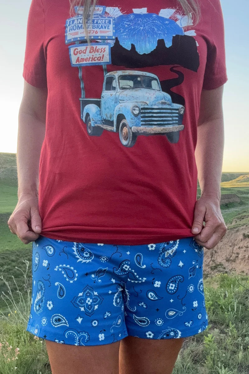 Sterling Kreek Bandana Babe Blue Shorts